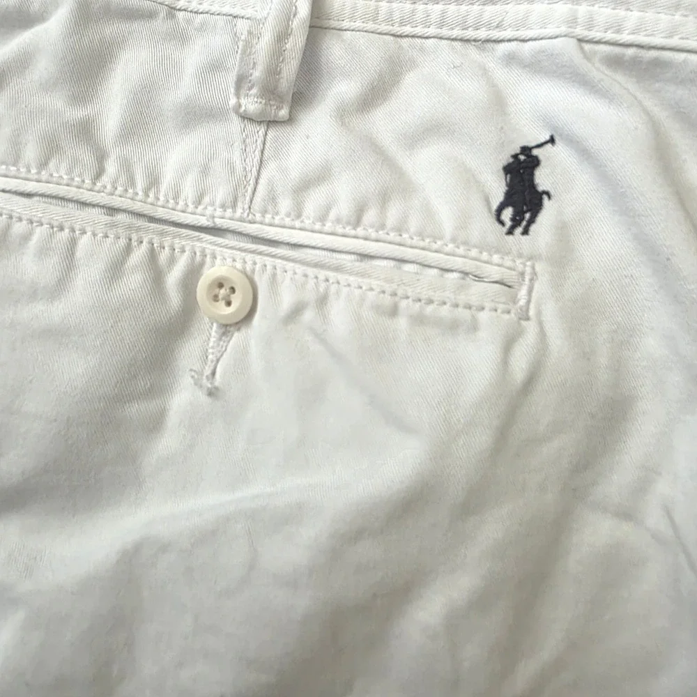 Polo Ralph Lauren Mens‎ White Relaxed Fit Chino Shorts Size 40 Cotton Twill